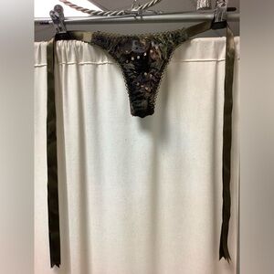 Mary Green sequined silk ribbon tie sides low rise underwear